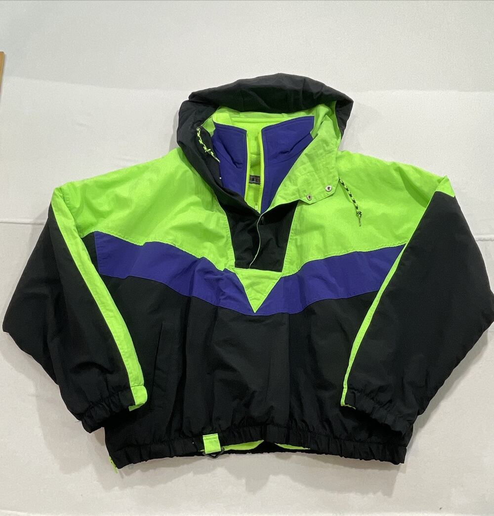 Vintage Arctic Equipment Nylon Jacket Ski Snowboard 90s Neon Jacket Size XL